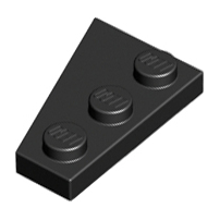 Lego alkatrész - Black Wedge, Plate 3x2 Right
