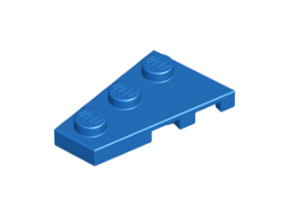 Lego alkatrész - Blue Wedge, Plate 3x2 Left