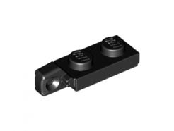 Lego alkatrész - Black Hinge Plate 1x2 Locking with 1 Finger On End