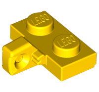 Lego alkatrész - Yellow Hinge Plate 1 x 2 Locking with 1 Finger on Side