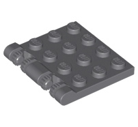 Lego alkatrész - Dark Bluish Gray Hinge Plate 3x4 Locking Dual 2 Finger