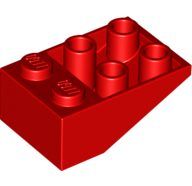 Lego alkatrész - Red Slope, Inverted 33 3x2 with Connections between Studs