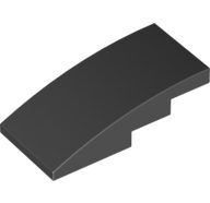 Lego alkatrész - Black Slope, Curved 4x2 No Studs