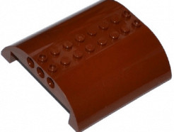 Lego alkatrész - Reddish Brown Slope, Curved 8x8x2 Double