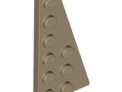 Lego alkatrész - Dark Tan Wedge, Plate 6x3 Right