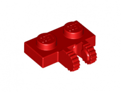 Lego alkatrész - Red Hinge Plate 1x2 Locking with 2 Fingers on Side