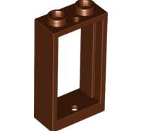 Lego alkatrész - Reddish Brown Window 1x2x3 Flat Front