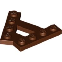 Lego alkatrész - Reddish Brown Wedge, Plate A-Shape with 2 Rows of 4 Studs