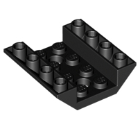 Lego alkatrész - Black Slope, Inverted 45 4x4 Double with 2 Holes