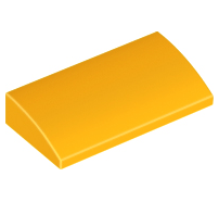 Lego alkatrész - Bright Light Orange Slope, Curved 2x4x2/3 No Studs with Bottom Tubes