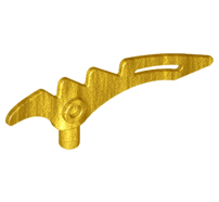 Lego alkatrész - Pearl Gold Minifig, Weapon Crescent Blade, Serrated with Bar