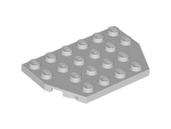 Lego alkatrész - Light Bluish Gray Wedge, Plate 4x6 Cut Corners