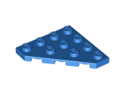 Lego alkatrész - Blue Wedge, Plate 4x4 Cut Corner