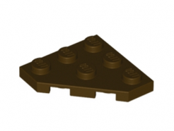 Lego alkatrész - Dark Brown Wedge, Plate 3x3 Cut Corner