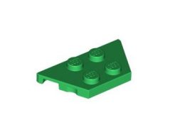 Lego alkatrész - Green Wedge, Plate 2x4