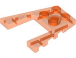 Lego alkatrész - Trans-Neon Orange Wedge, Plate 4x4