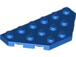 Lego alkatrész - Blue Wedge, Plate 3x6 Cut Corners