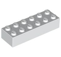 LEGO alkatrész - White Brick 2x6