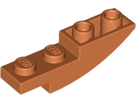 LEGO Alkatrész - Dark Orange Slope, Curved 4x1 Inverted