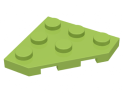 Lego alkatrész - Lime Wedge, Plate 3x3 Cut Corner