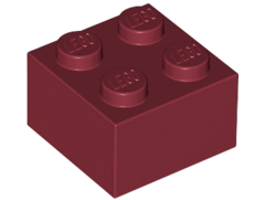 LEGO Alkatrész - Dark Red Brick 2x2