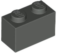 Lego alkatrész - Dark Bluish Gray Brick 1x2