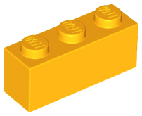 LEGO Alkatrész - Bright Light Orange Brick 1x3