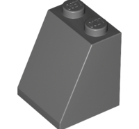Lego alkatrész - Dark Bluish Gray Slope 65 2x2x2 with Bottom Tube
