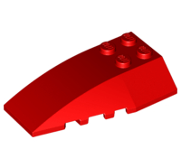 LEGO Alkatrész - Red Wedge 6x4 Triple Curved
