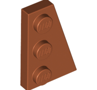 Lego alkatrész - Dark Orange Wedge, Plate 3x2 Right