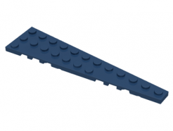 Lego alkatrész - Dark Blue Wedge, Plate 12x3 Right