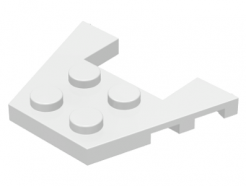 Lego alkatrész - White Wedge, Plate 3x4 with Stud Notches