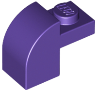 LEGO Alkatrész - Dark Purple Brick, Modified 1x2 x 11/3 with Curved