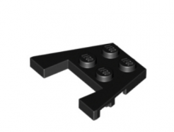 LEGO alkatrész - Black Wedge, Plate 3 x 4 with Stud Notches