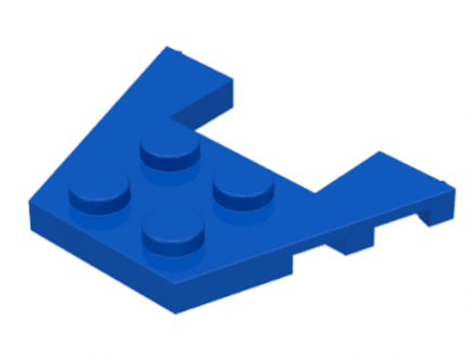 LEGO alkatrész - Blue Wedge, Plate 3 x 4 with Stud Notches