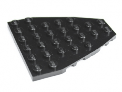 LEGO alkatrész - Black Wedge, Plate 7 x 6 with Stud Notches (Boat Bow Plate)