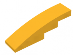 LEGO alkatrész - Bright Light Orange Slope, Curved 4 x 1 No Studs