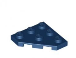 LEGO alkatrész - Dark Blue Wedge, Plate 3 x 3 Cut Corner