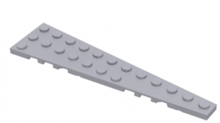 LEGO aklatrész - Light Bluish Gray Wedge, Plate 12 x 3 Right