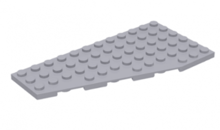 LEGO alkatrész - Light Bluish Gray Wedge, Plate 12 x 6 Left