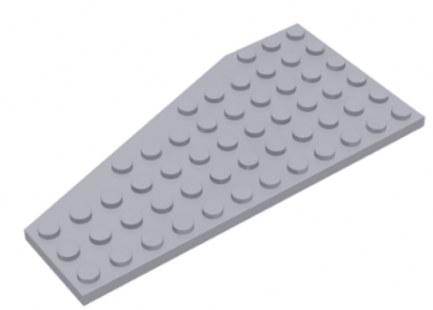 LEGO alkatrész - Light Bluish Gray Wedge, Plate 12 x 6 Right