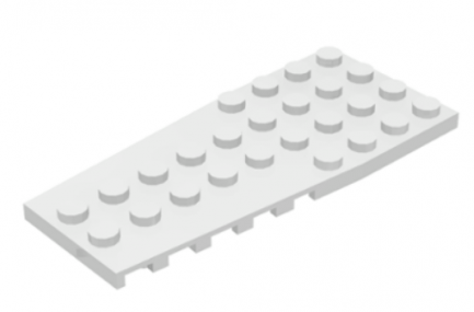 LEGO alkatrész - White Wedge, Plate 4 x 9 with Stud Notches