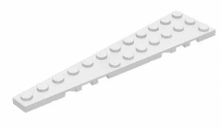 LEGO alkatrész - White Wedge, Plate 12 x 3 Left