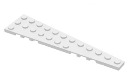 LEGO alkatrész - White Wedge, Plate 12 x 3 Right