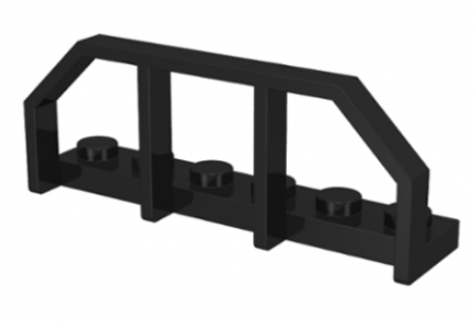 LEGO alkatrész - Black Plate, Modified 1 x 6 with Train Wagon End