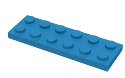LEGO alkatrész - Dark Azure Plate 2 x 6