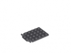 LEGO alkatrész - Dark Bluish Gray Plate, Modified 4 x 6 with Trap Door Hinge (Long Pins)