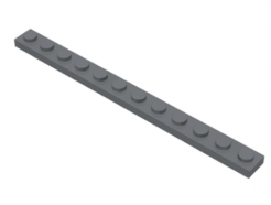 LEGO alkatrész - Dark Bluish Gray Plate 1 x 12