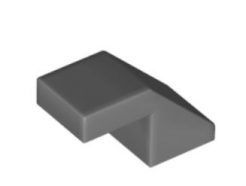 LEGO alkatrész - Dark Bluish Gray Slope 45 2 x 1 with Cutout without Stud