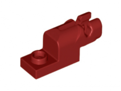 LEGO alkatrész - Dark Red Plate, Modified 1 x 2 with Mini Blaster / Shooter